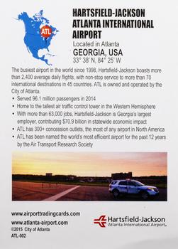 2014-23 North American Airports Collectors Series (NAACS) #ATL-002 Hartsfield-Jackson Atlanta International Airport (ATL) Back