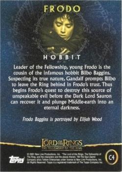 2001 Topps Lord of the Rings: The Fellowship of the Ring - Preview (Aus & NZ exclusive) #C4 Frodo Back