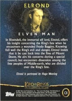 2001 Topps Lord of the Rings: The Fellowship of the Ring - Preview (Aus & NZ exclusive) #C11 Elrond Back