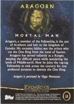 2001 Topps Lord of the Rings: The Fellowship of the Ring - Preview (UK exclusive) #L8 Aragorn Back
