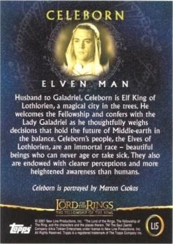 2001 Topps Lord of the Rings: The Fellowship of the Ring - Preview (UK exclusive) #L15 Celeborn Back