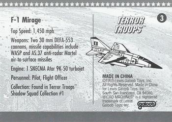 1993 Galoob Micro Machines Military #3 F-1 Mirage Back