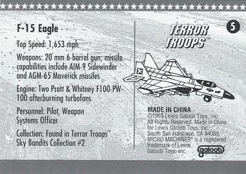 1993 Galoob Micro Machines Military #5 F-15 Eagle Back