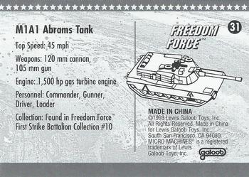 1993 Galoob Micro Machines Military #31 M1A1 Abrams Tank Back