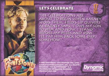 1993 Dynamic Marketing The Flintstones #17 Let’s Celebrate Back