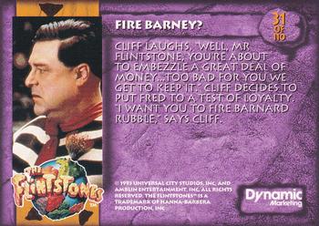 1993 Dynamic Marketing The Flintstones #31 Fire Barney? Back