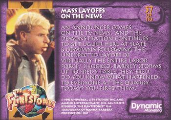 1993 Dynamic Marketing The Flintstones #57 Mass Layoffs on the News Back