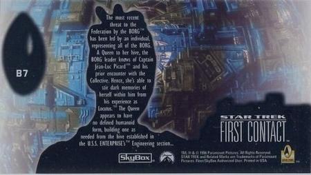 1996 SkyBox Star Trek: First Contact - Techno-Cell Borg #B7 Borg Queen Back