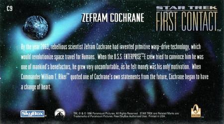 1996 SkyBox Star Trek: First Contact - Characters #C9 Zefram Cochrane Back