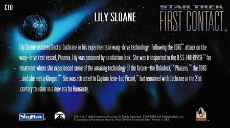 1996 SkyBox Star Trek: First Contact - Characters #C10 Lily Sloane Back