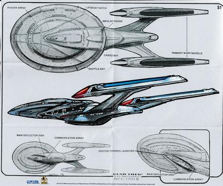1996 SkyBox Star Trek: First Contact - Ships' Blueprint Posters #S1 U.S.S. Enterprise Back