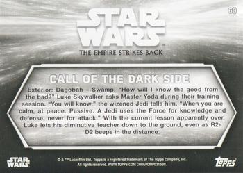 2019 Topps Star Wars Black & White: The Empire Strikes Back - Blue Hue Shift #60 Call of the Dark Side Back