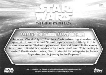 2019 Topps Star Wars Black & White: The Empire Strikes Back - Blue Hue Shift #99 Prepping the Carbon-Freeze Chamber Back