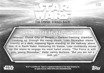 2019 Topps Star Wars Black & White: The Empire Strikes Back - Blue Hue Shift #118 Darth Vader Reveals Himself Back