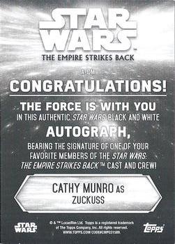 2019 Topps Star Wars Black & White: The Empire Strikes Back - Autographs #NNO Cathy Munroe Back