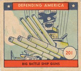 1941 W.S. Corp Defending America (R40) #201 Big Battle Ship Guns Front