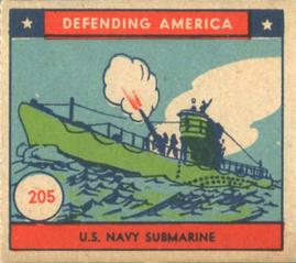 1941 W.S. Corp Defending America (R40) #205 U.S. Navy Submarine Front