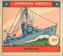 1941 W.S. Corp Defending America (R40) #209 Destroyer Front