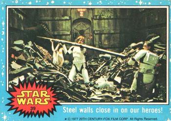 1977 Allen's and Regina Star Wars #39 Steel walls close in on our heroes! Front