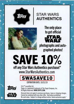 2019 Topps Star Wars Authentics #NNO Series 2 Ad Back