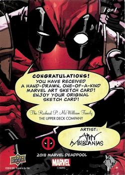 2019 Upper Deck Marvel Deadpool - Sketch Artists #NNO Adrian Biblanias Back