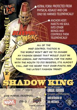 2019 Upper Deck Marvel Deadpool - Deadpool Bombing #DB-3 Deadpool / Shadow King Back