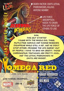 2019 Upper Deck Marvel Deadpool - Deadpool Bombing #DB-4 Deadpool / Omega Red Back