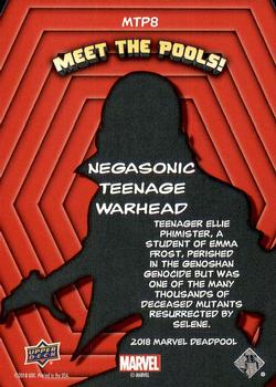 2019 Upper Deck Marvel Deadpool - Meet the Pools! #MTP8 Negasonic Teenage Warhead Back