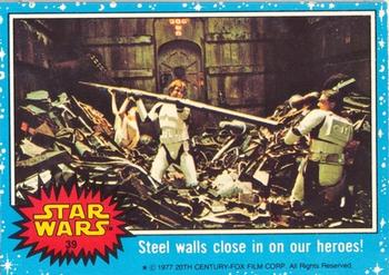 1977 Topps Star Wars (UK) #39 Steel Walls Close In On Our Heroes! Front