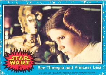 1977 Topps Star Wars (UK) #51 See-Threepio And Princess Leia Front