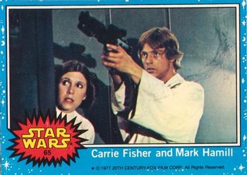 1977 Topps Star Wars (UK) #65 Carrie Fisher And Mark Hamill Front