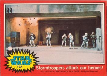 1977 Topps Star Wars (UK) #19A Stormtroopers attack our heroes! Front