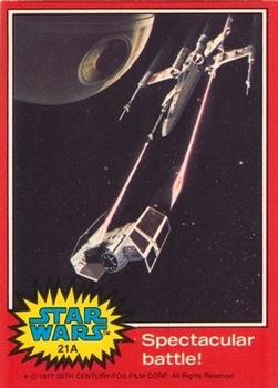 1977 Topps Star Wars (UK) #21A Spectacular battle! Front