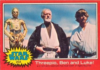 1977 Topps Star Wars (UK) #25A Threepio, Ben and Luke! Front