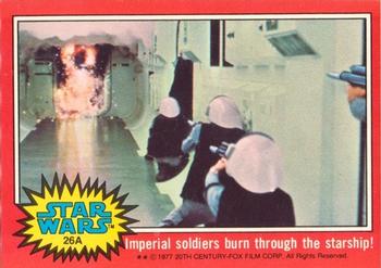 1977 Topps Star Wars (UK) #26A Imperial soldiers burn through the starship! Front