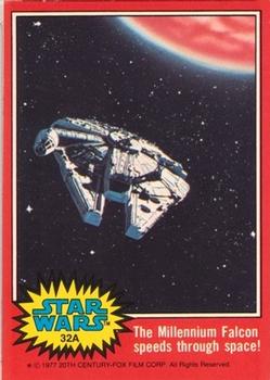 1977 Topps Star Wars (UK) #32A The Millennium Falcon speeds through space! Front