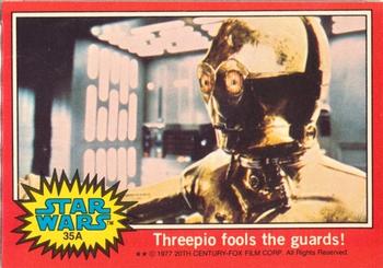 1977 Topps Star Wars (UK) #35A Threepio fools the guards! Front