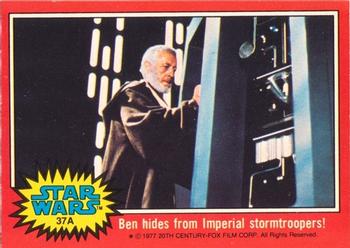 1977 Topps Star Wars (UK) #37A Ben hides from Imperial stormtroopers! Front