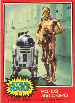 1977 Topps Star Wars (UK) #41A R2-D2 and C-3PO Front