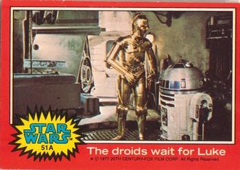 1977 Topps Star Wars (UK) #51A The droids wait for Luke Front