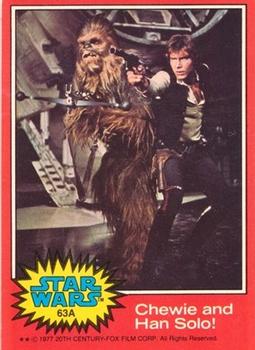 1977 Topps Star Wars (UK) #63A Chewie and Han Solo! Front