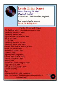 2018-20 J2 Cards Classic Rock - Bonus Cards #RS-6 Brian Jones Back