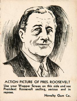 1934 Novelty Gum Action Pictures (R103) - Action Picture #NNO Franklin Roosevelt Back
