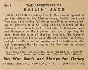 1943 The Adventures Of Smilin' Jack (R4) #6 General Kai Ling (Sidney Toler). This man is typical Back