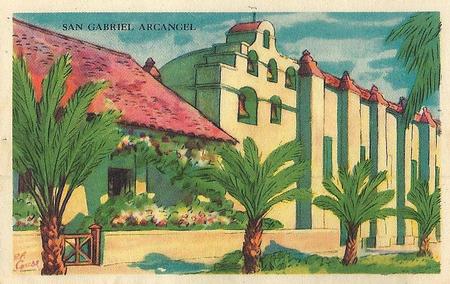 1948 Gordon's Bread California Missions - Bread Back (D39-6b) #NNO San Gabriel Arcangel Front
