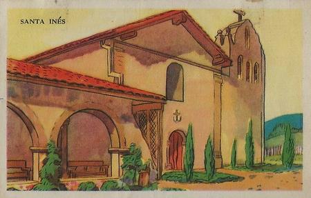 1948 Gordon's Bread California Missions - Bread Back (D39-6b) #NNO Santa Ines Front