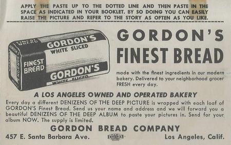 1949 Gordon's Bread Denizens of the Deep (D39-13) #NNO Rainbow Trout Back