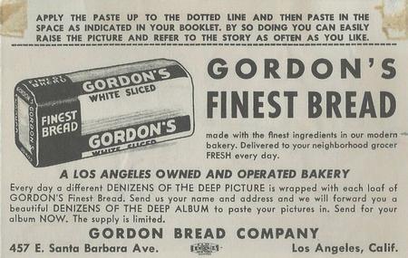 1949 Gordon's Bread Denizens of the Deep (D39-13) #NNO Sea Horse Back