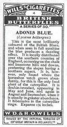 1927 Wills's British Butterflies #4 Adonis Blue Back