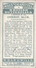 1927 Wills's British Butterflies #6 Common Blue Back